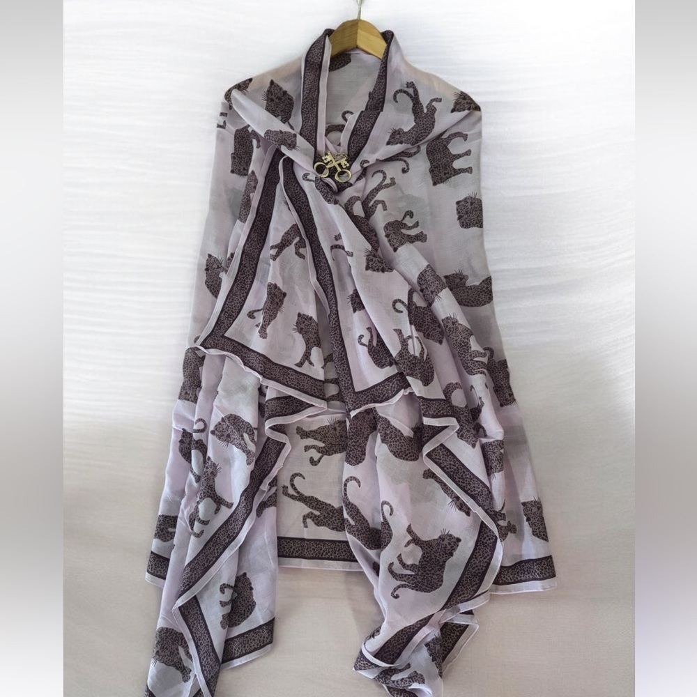 Aratta Silent Journey Cotton Cheetah Shawl NWT